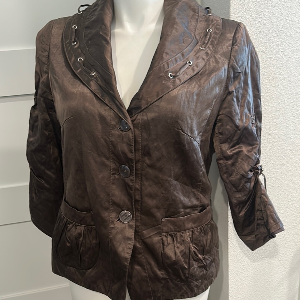 Soma Metallic Brown Blazer with Grommet Details SIZE L